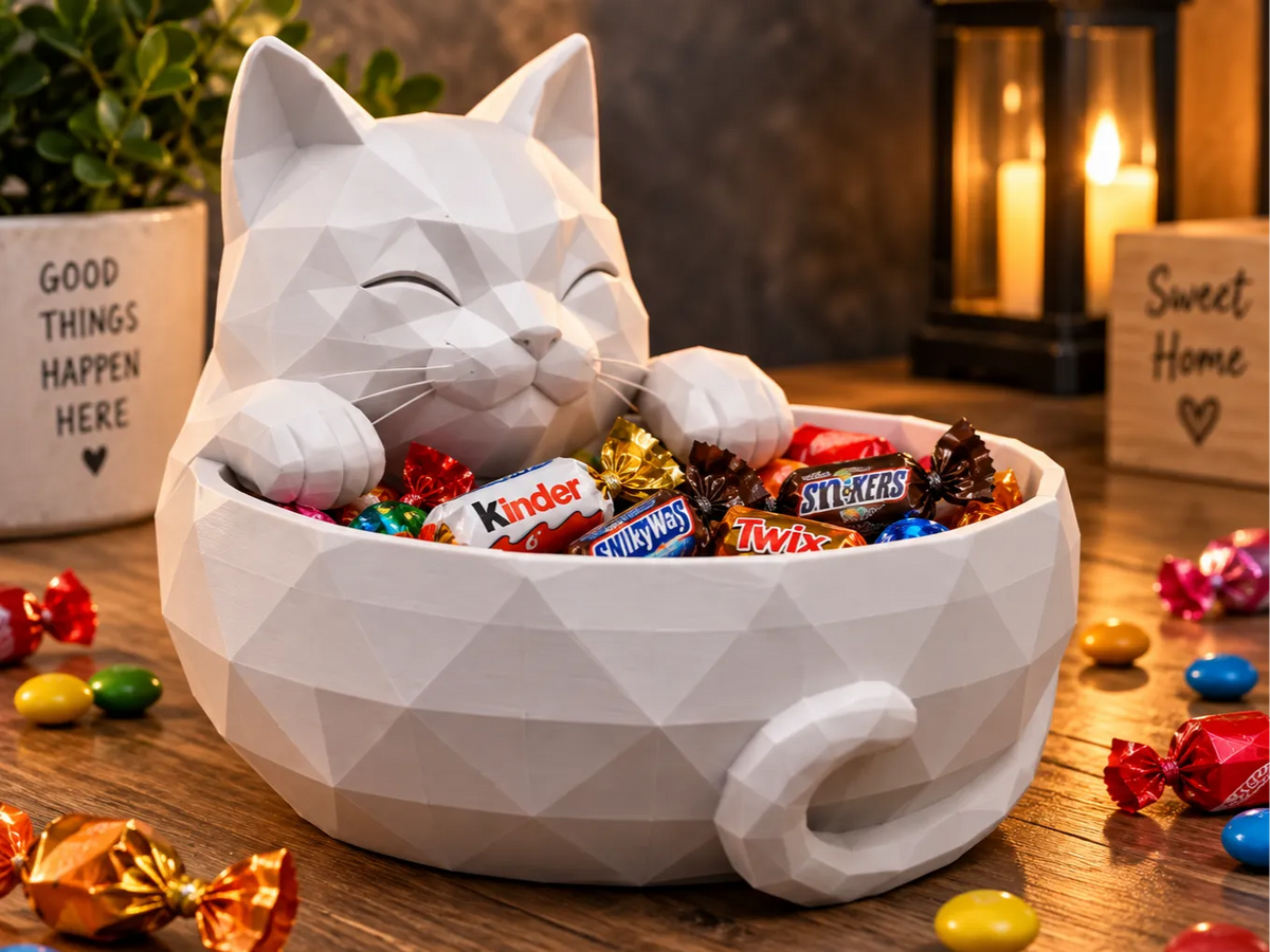 Bol à Bonbons Chat – Rangement et Porte-Friandises Mignon Chat - Fêtes Print