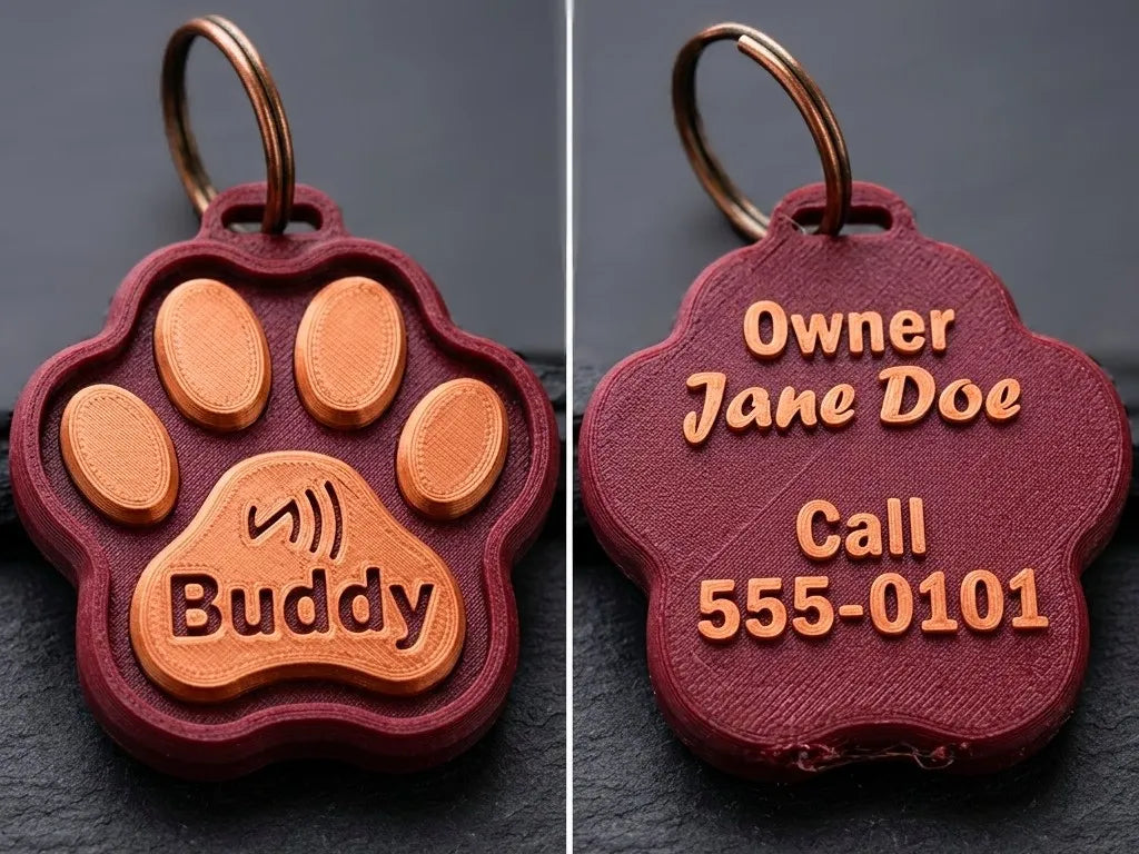 Smart-Paw Étiquette pour animaux - Personnalisable & Prêt pour NFC - Pet Print