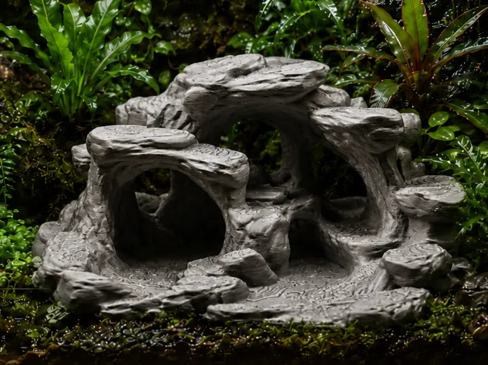 Cachette Grottes Rocheuses - Décoration de Terrarium et d'Aquarium - Pet Print