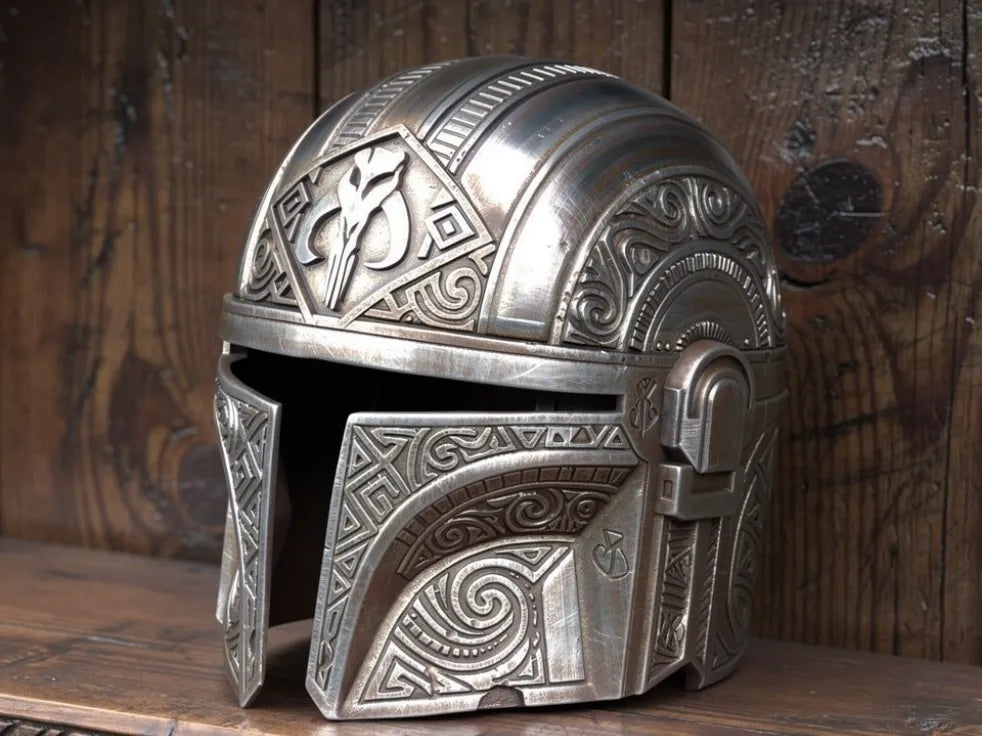 Sculptures tribales sur Casque Mandalorien - Cosplay Print