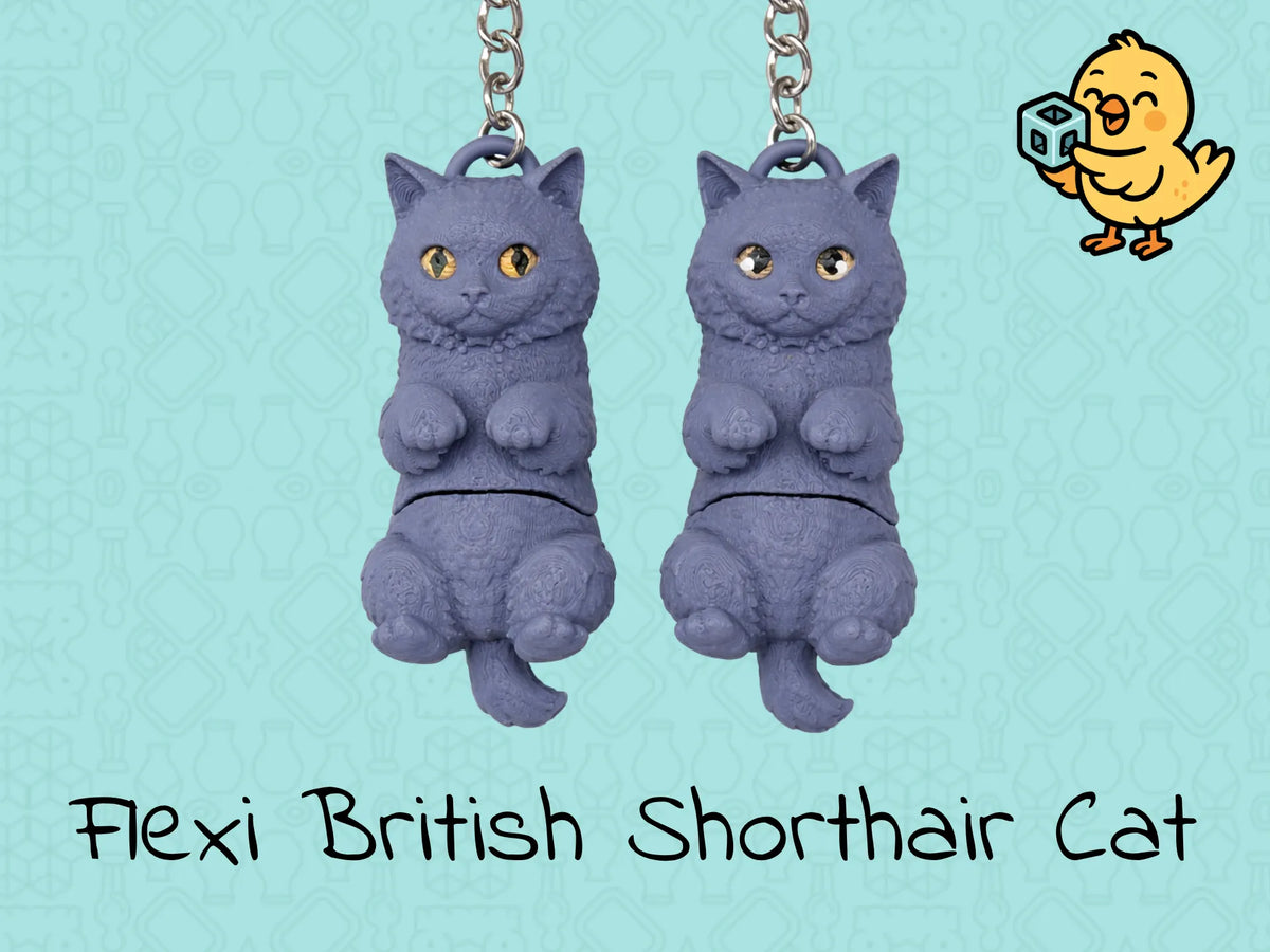Porte-clés British Shorthair – Chat articulé Flexi - Figurine Print