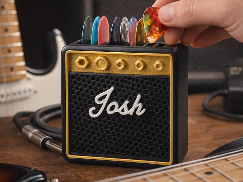 Support de médiator de guitare personnalisable inspiré d'un ampli - Music Print