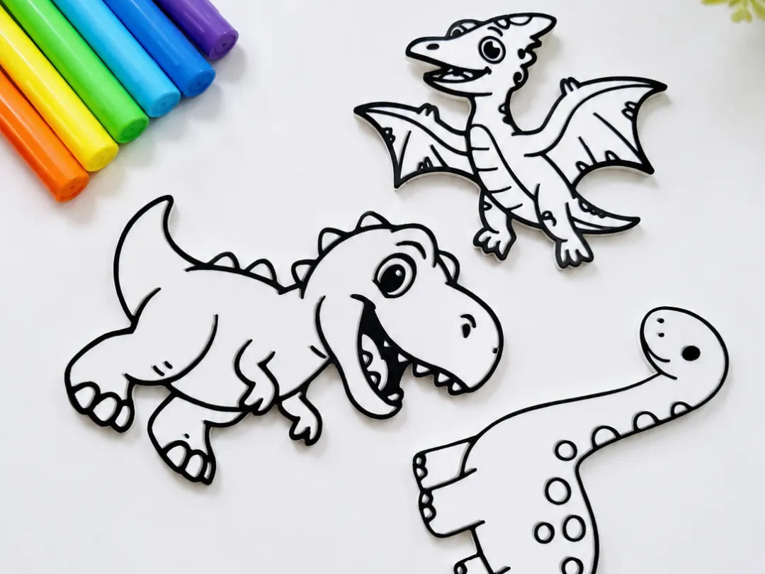 Petites plaques à colorier - Dino - Maquette Print