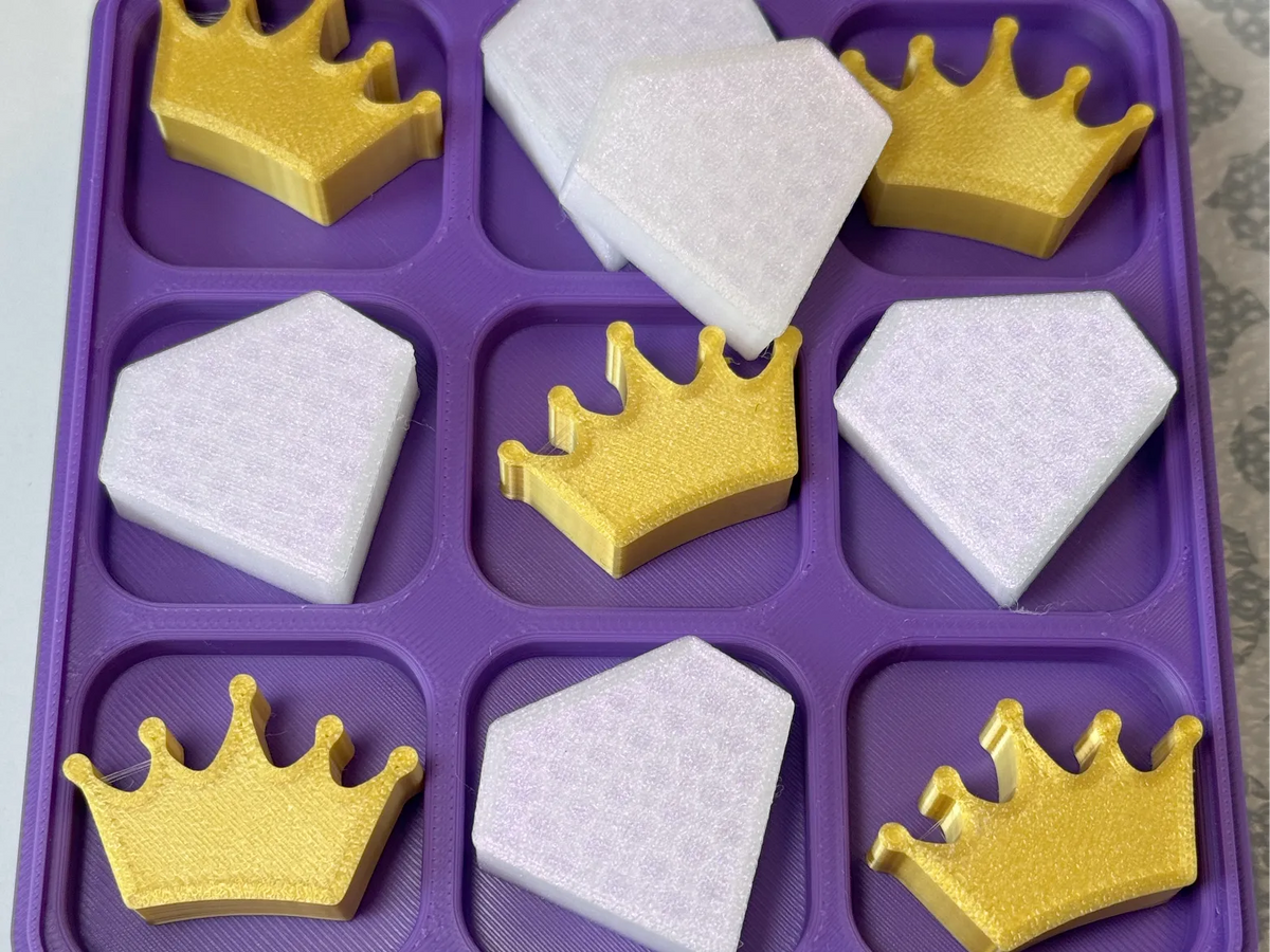 Morpion Princesse – Couronne & Diamant - Jeux Print