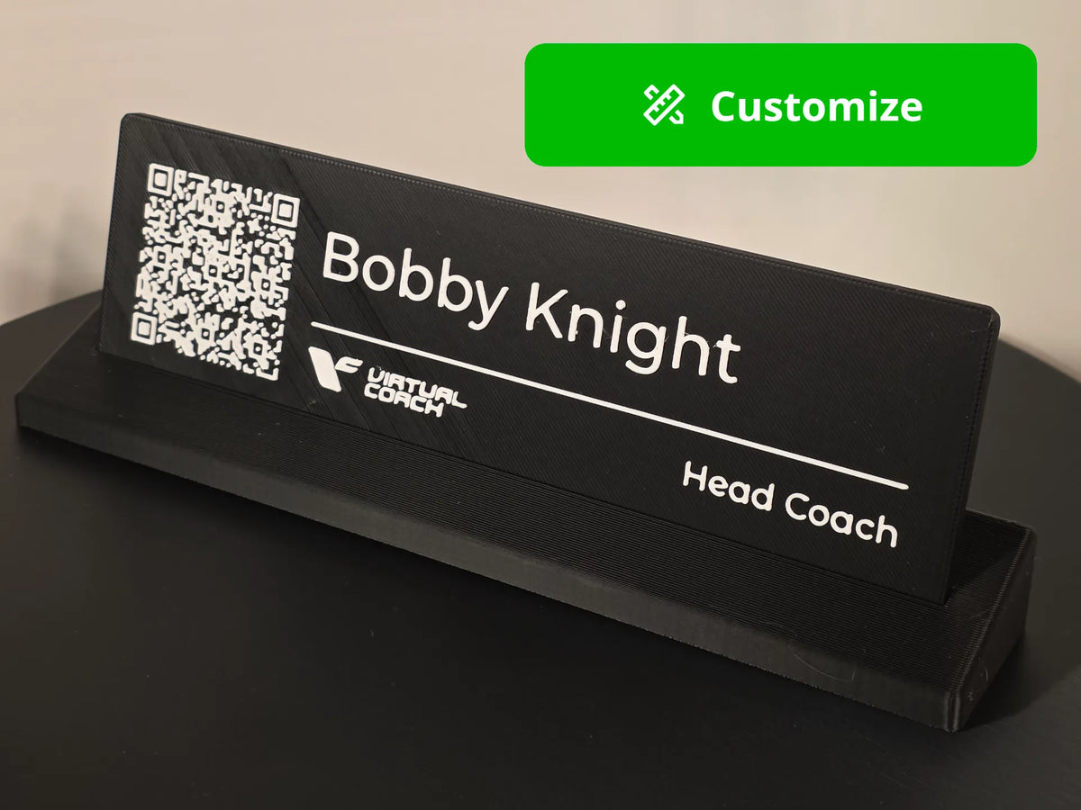 Plaque nominative personnalisable avec code QR (support ou mural) - NFC Print