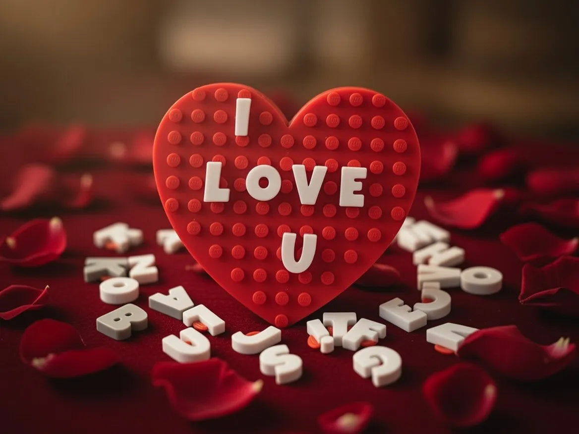 Aimant Coeur Bloc Personnalisé pour Cadeau de Saint-Valentin - Cadeau Print