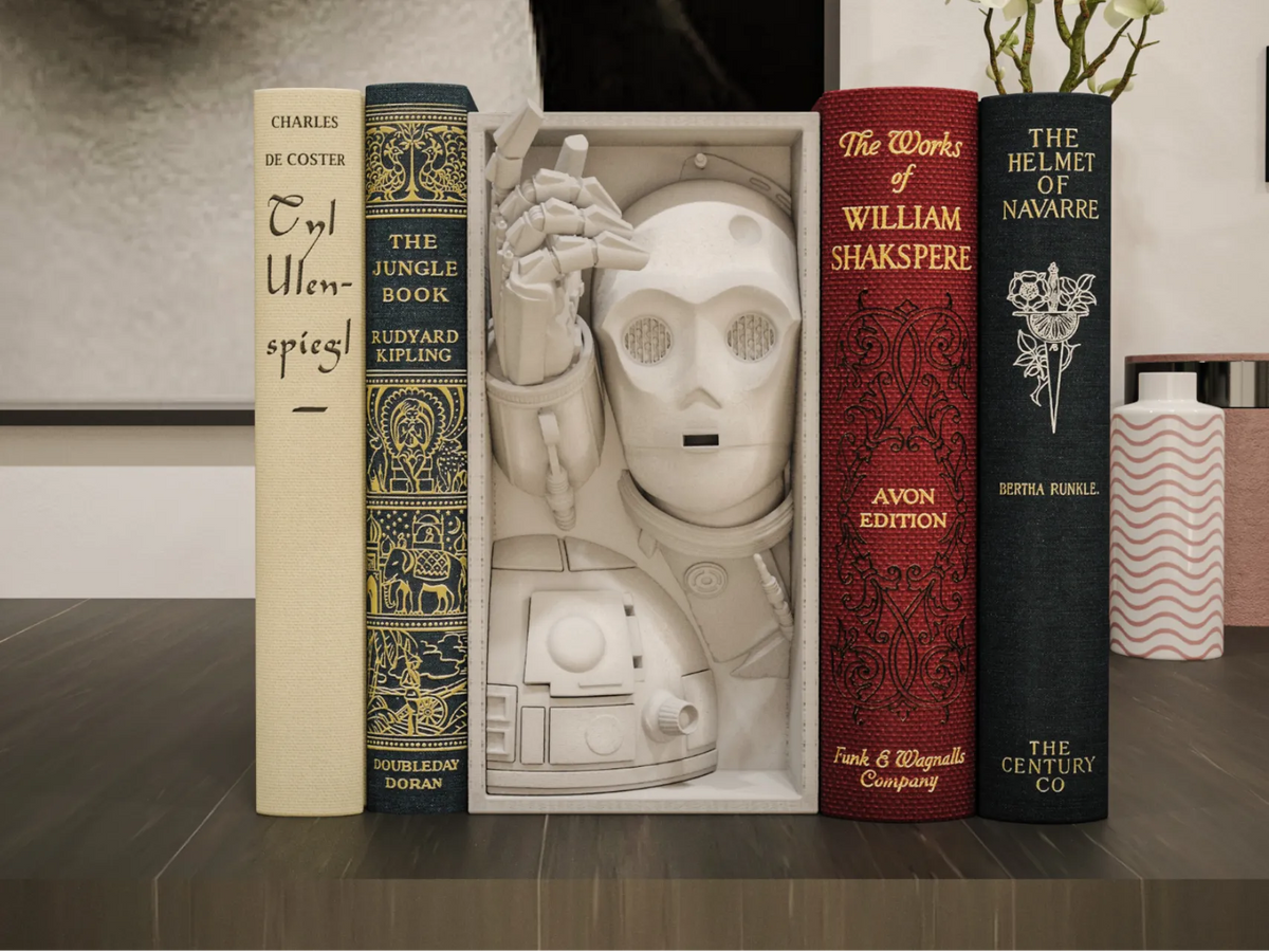 R2D2 et C3P0 serre-livres et support mural - Maquette Print