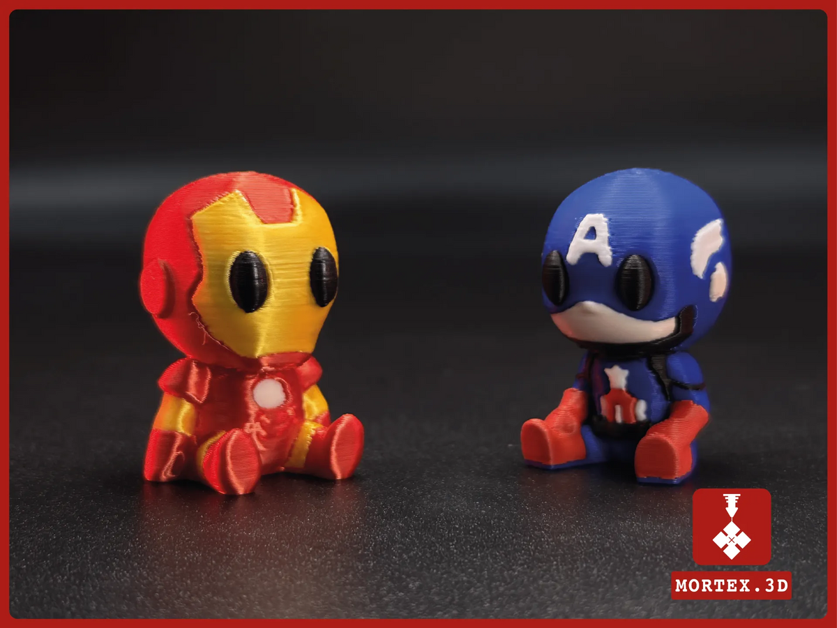 Iron man & Cap America mini-figurines - Geek Print