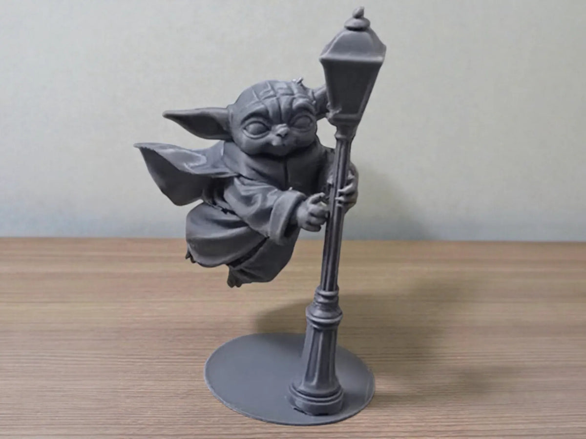 Baby Yoda flottant dans le vent - Effet d'optique - Figurine Print