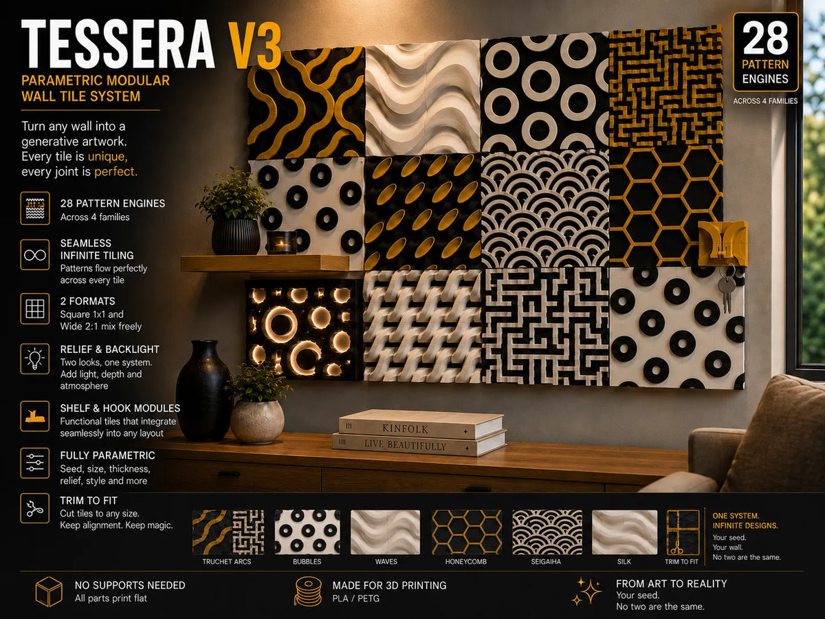 Tessera - Carreaux Muraux Paramétriques Modulaires - Art Print