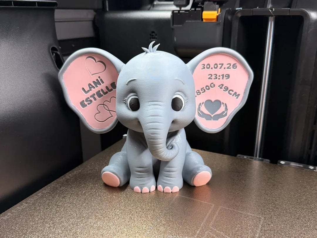 Souvenir de naissance d'un mignon bébé éléphant - Bébé Print