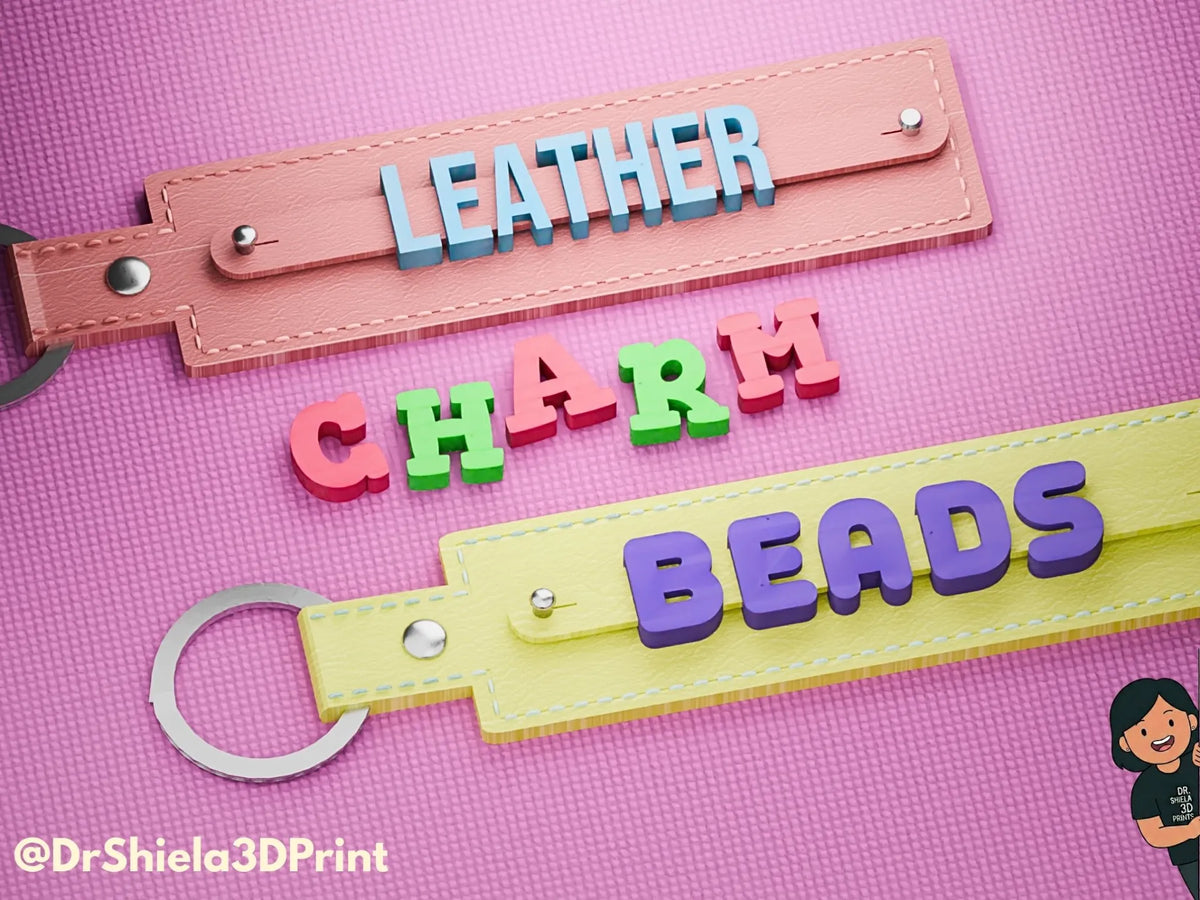 Perles charmes en cuir. lettres et chiffres - Bijoux Print