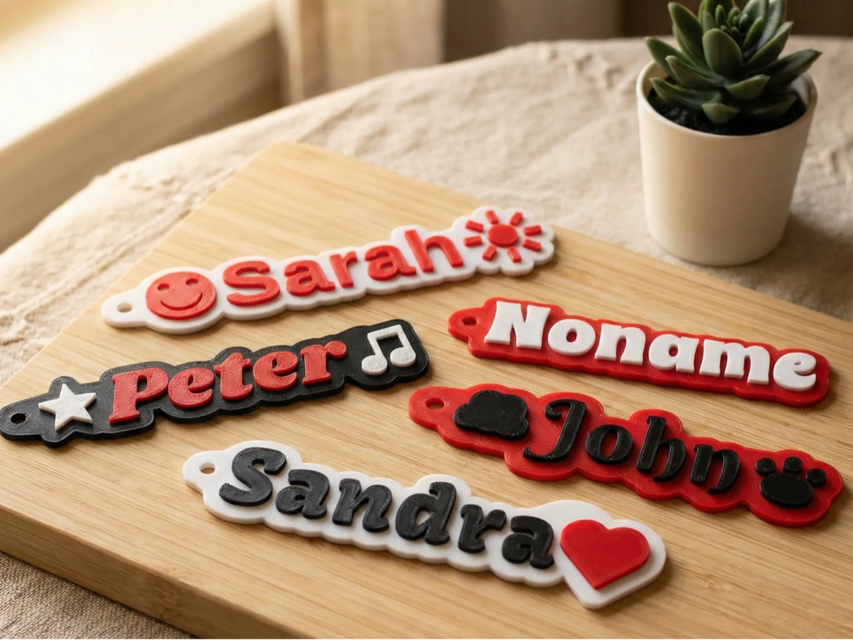 Porte-clés personnalisable - Texte et Emojis - Cadeau Print