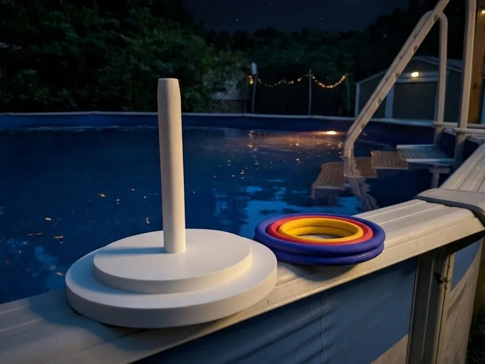 Lancer d'anneaux flottant - Jeu de piscine - Outdoor Print