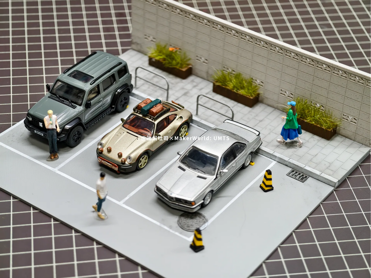 Scène miniature 1/64 : Parking extérieur - Maquette Print