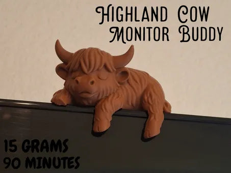 Compagnon de Moniteur Vache Highland Endormie - Figurine Print