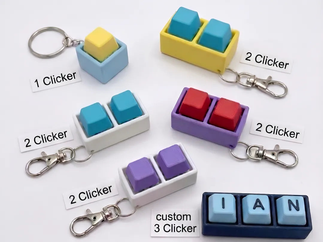 Fidgets clicker pour clavier avec capuchons de touches personnalisés/réguliers - Tech Print