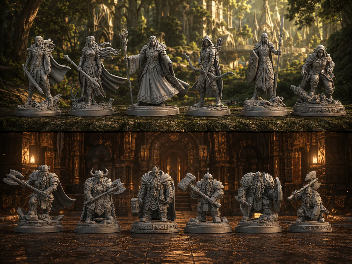 Guerre des Anciens – Jeu d'échecs Elfes contre Nains - Jeux Print