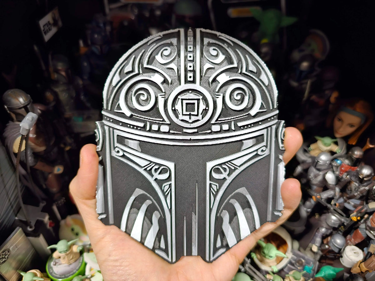 Star Wars (Inspiré) "Mando Fandalorien" Casque Mandalorien HueForge - Cosplay Print
