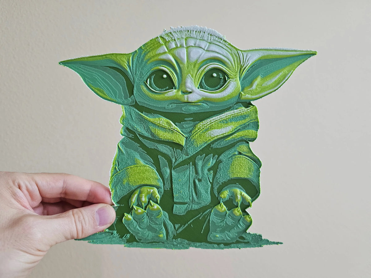 Star Wars (Inspiré) "Baby Yoda Jedi Training" HueForge Grogu - Figurine Print
