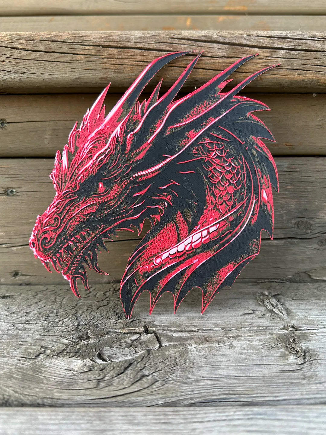 Tête de dragon rouge - Art Print