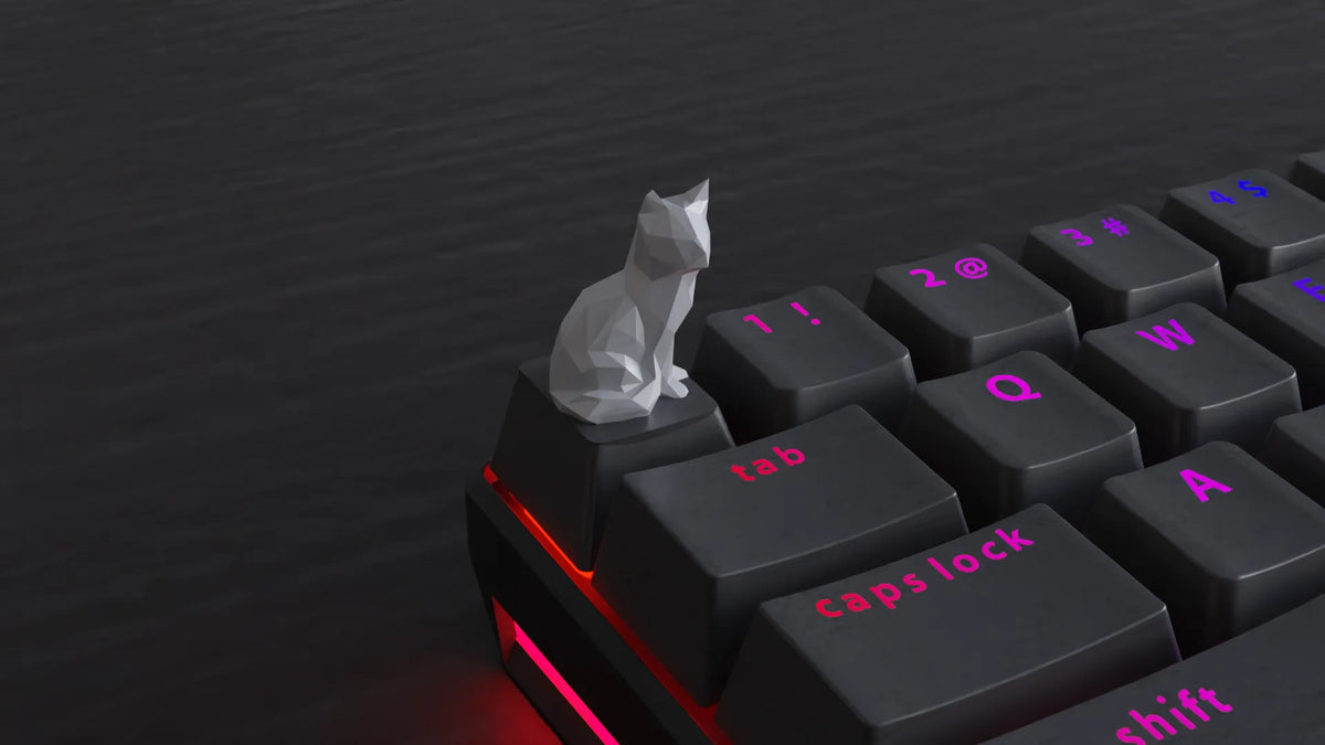 Touche de clavier chat Low Poly - Art Print