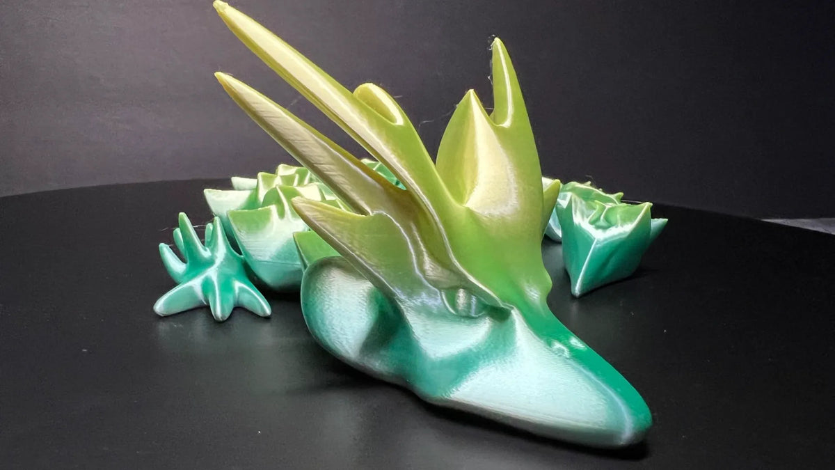 'dragon cornu' - impression en place, dragon articulé - sans support - Jeux Print