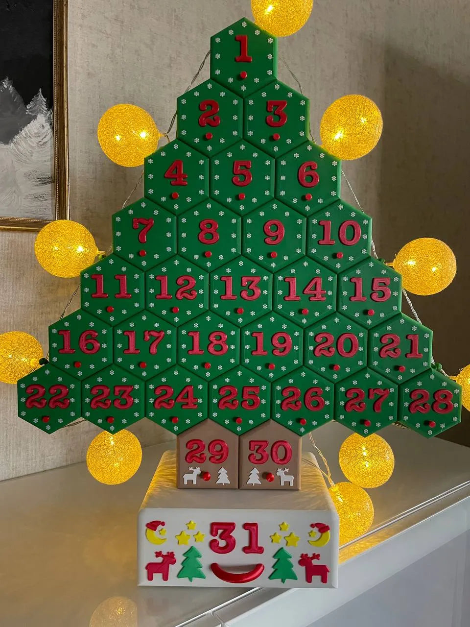 Calendrier de l'avent de l'arbre de Noël (Nouvel An) - Fêtes Print