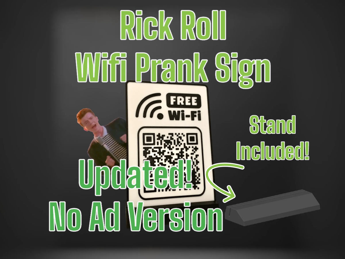 Affiche Wifi Rick Roll *Version * Avec Support - NFC Print