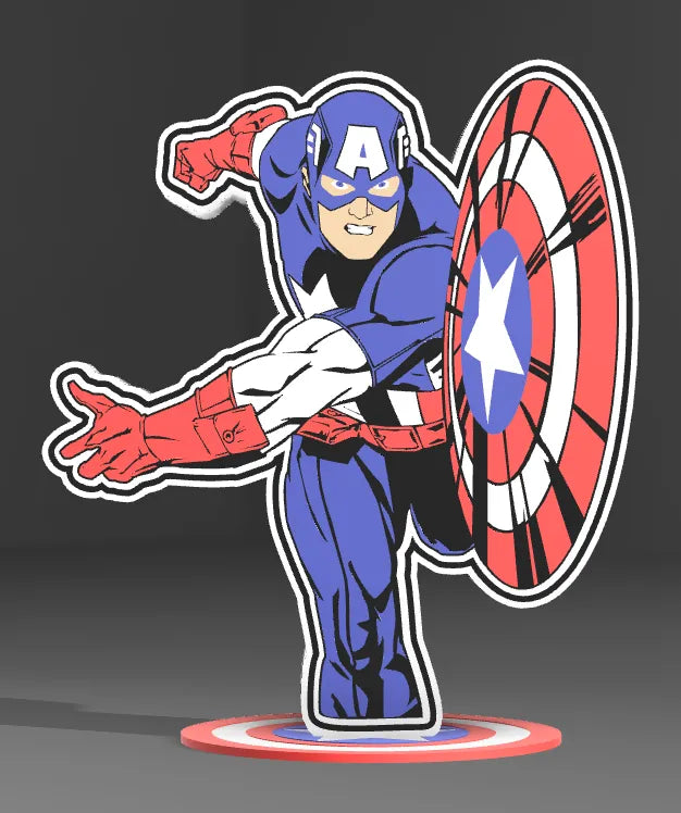 Lampe à lumière Captain America - Geek Print