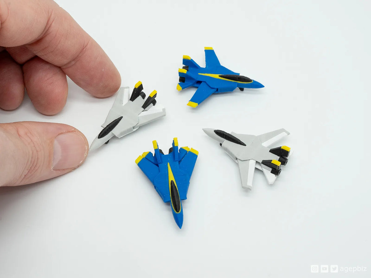 Petits chasseurs à réaction multicolores - Impression sur place et articulés - Maquette Print