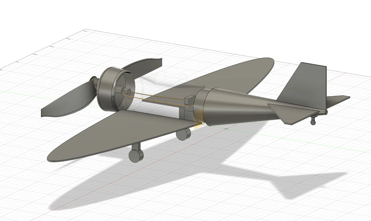 Avion à hélice propulsé par élastique - Maquette Print