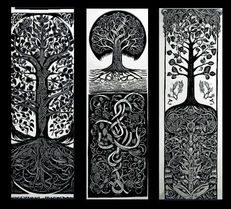 Signets - Style nœud celtique/viking Arbre de Vie - Art Print