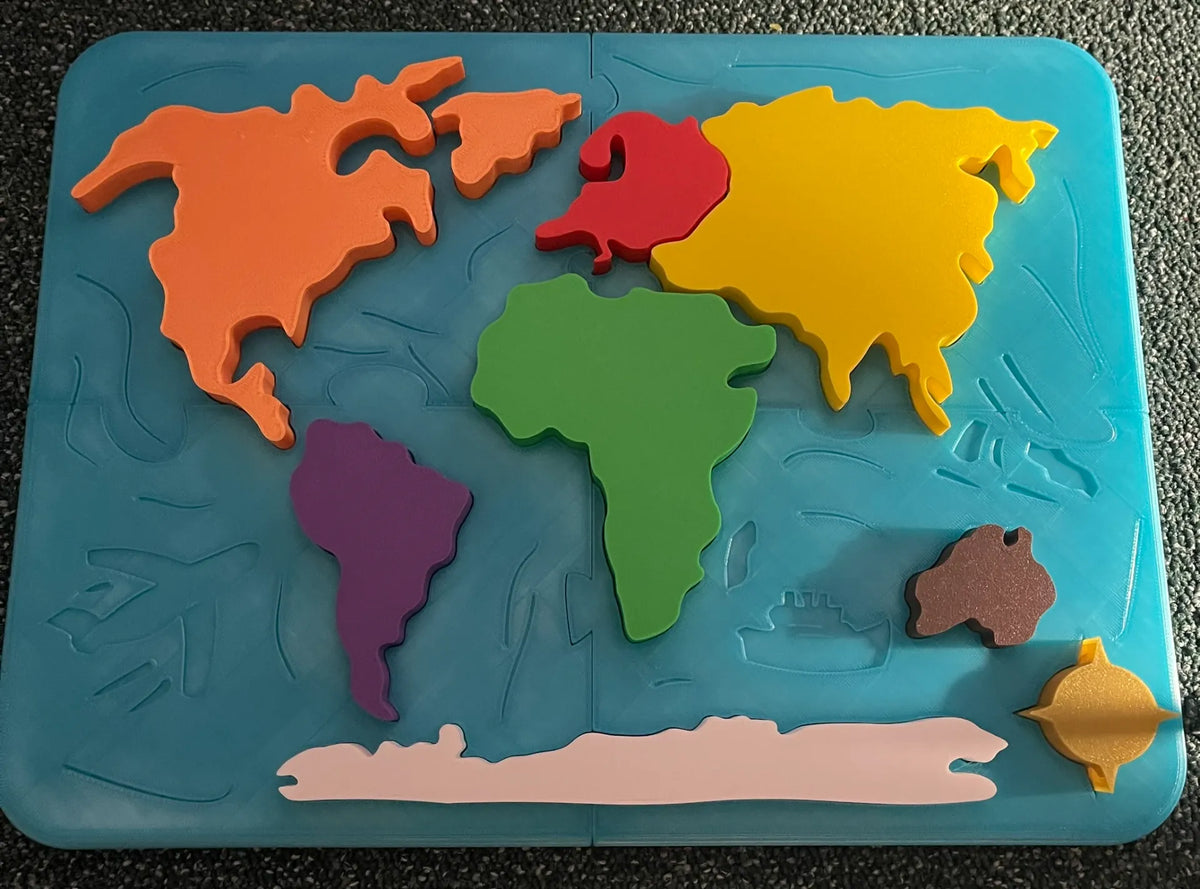 Puzzle de la carte du monde - Voyage Print