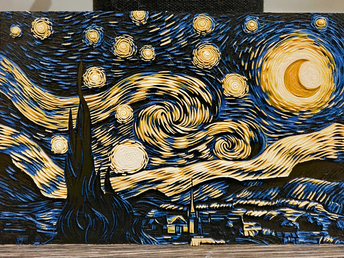 Interprétation de la Nuit étoilée de Van Gogh - Hueforge - Peinture au filament - Art Print