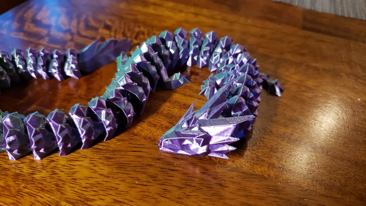 Dragon de cristal articulé de nuit (low poly) - Jeux Print