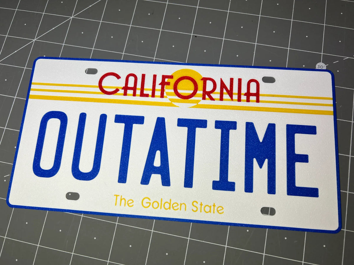 Réplique de plaque d'immatriculation Outatime, Retour vers le futur - Geek Print