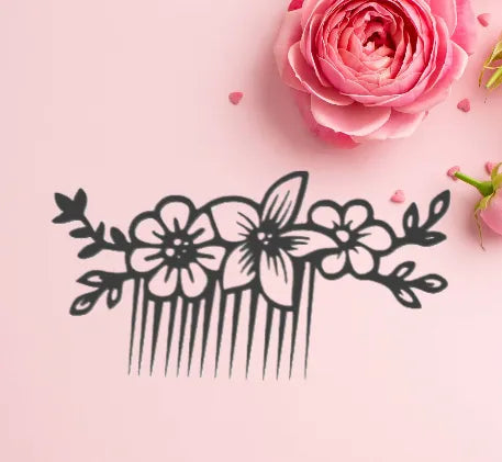 Accessoire peigne à cheveux fleuri - Cosplay Print