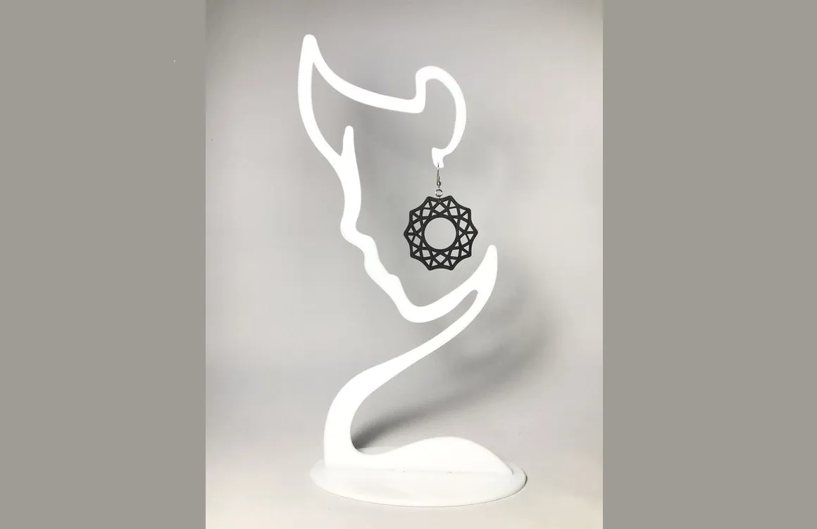 Support de présentation/porte-boucles d'oreilles. Silhouette de visage - Bijoux Print