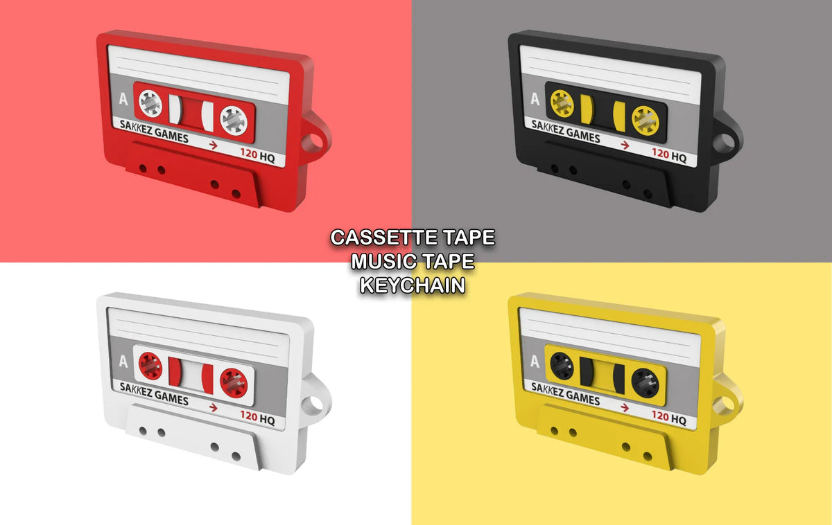 Porte-clés en forme de cassette musicale - Music Print