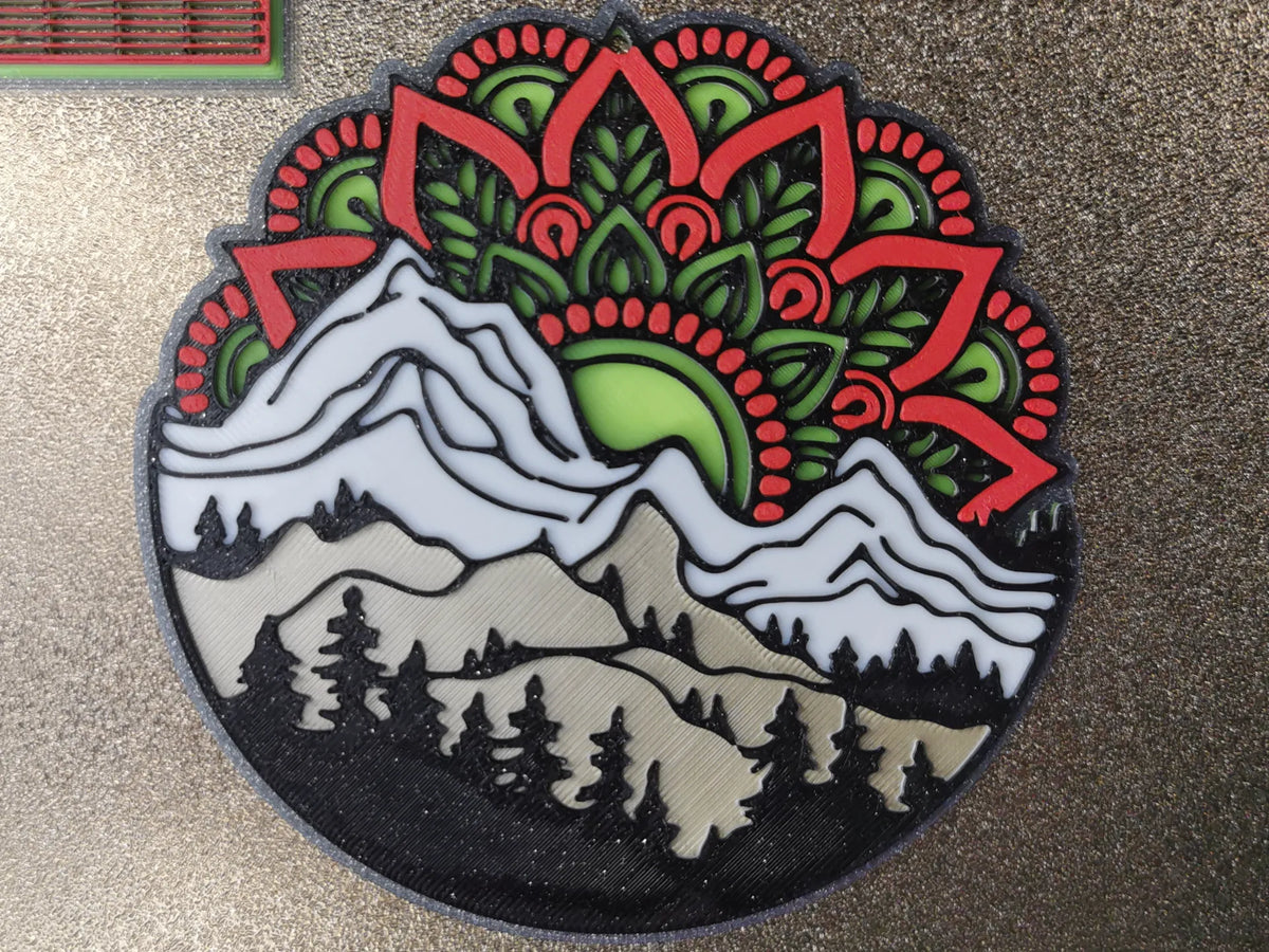 Mandala Soleil de Montagne - Art Print