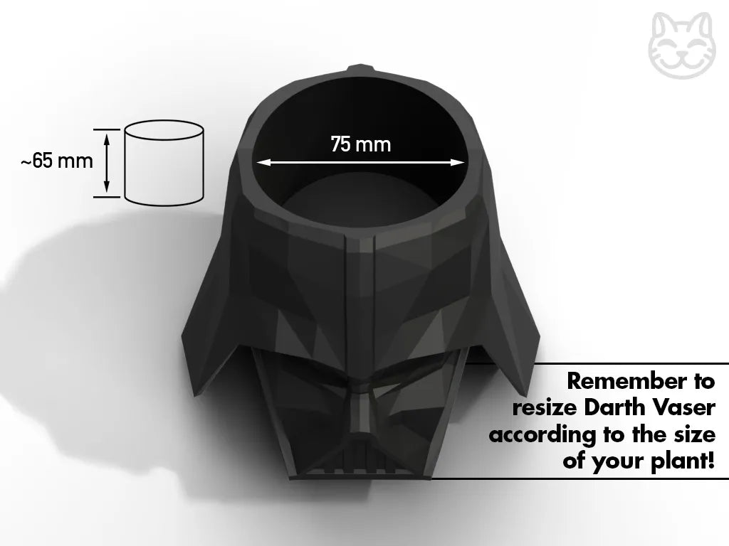 Darth Vaser - Un Cache-Pot Bas-Polygone de Cat Wars - Maison Print (vue 2)