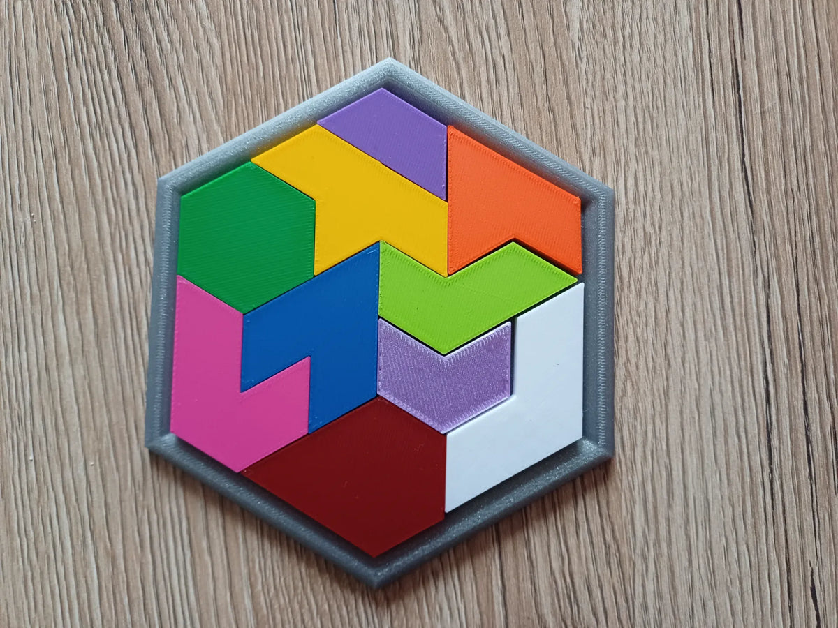 Hexagone - puzzle de tangram pour enfants - Bébé Print