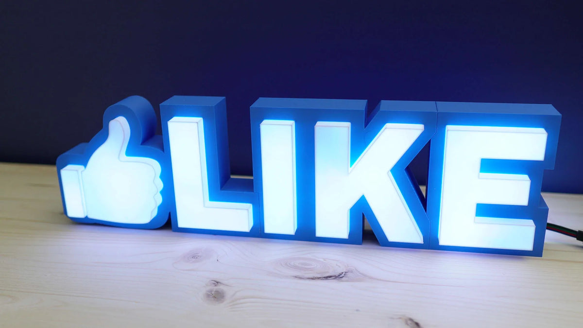 Enseigne LED "Like" - Lumière Print