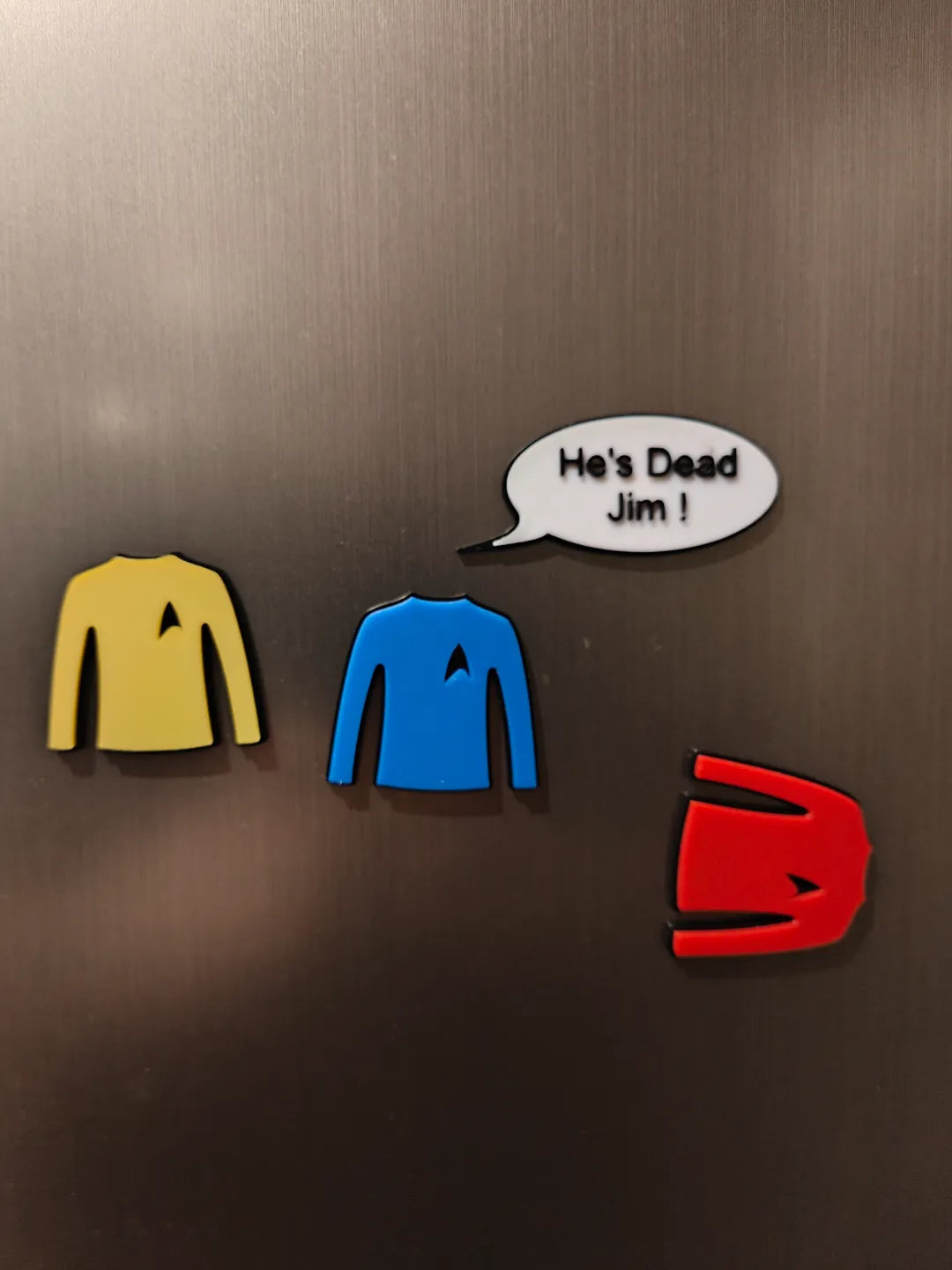 Chemises Star Trek - Il est mort Jim - aimants de réfrigérateur - Geek Print