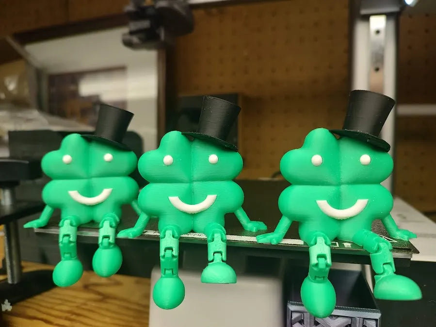 Trèfle avec jambes flexibles et chapeau pour la Saint-Patrick - Fêtes Print