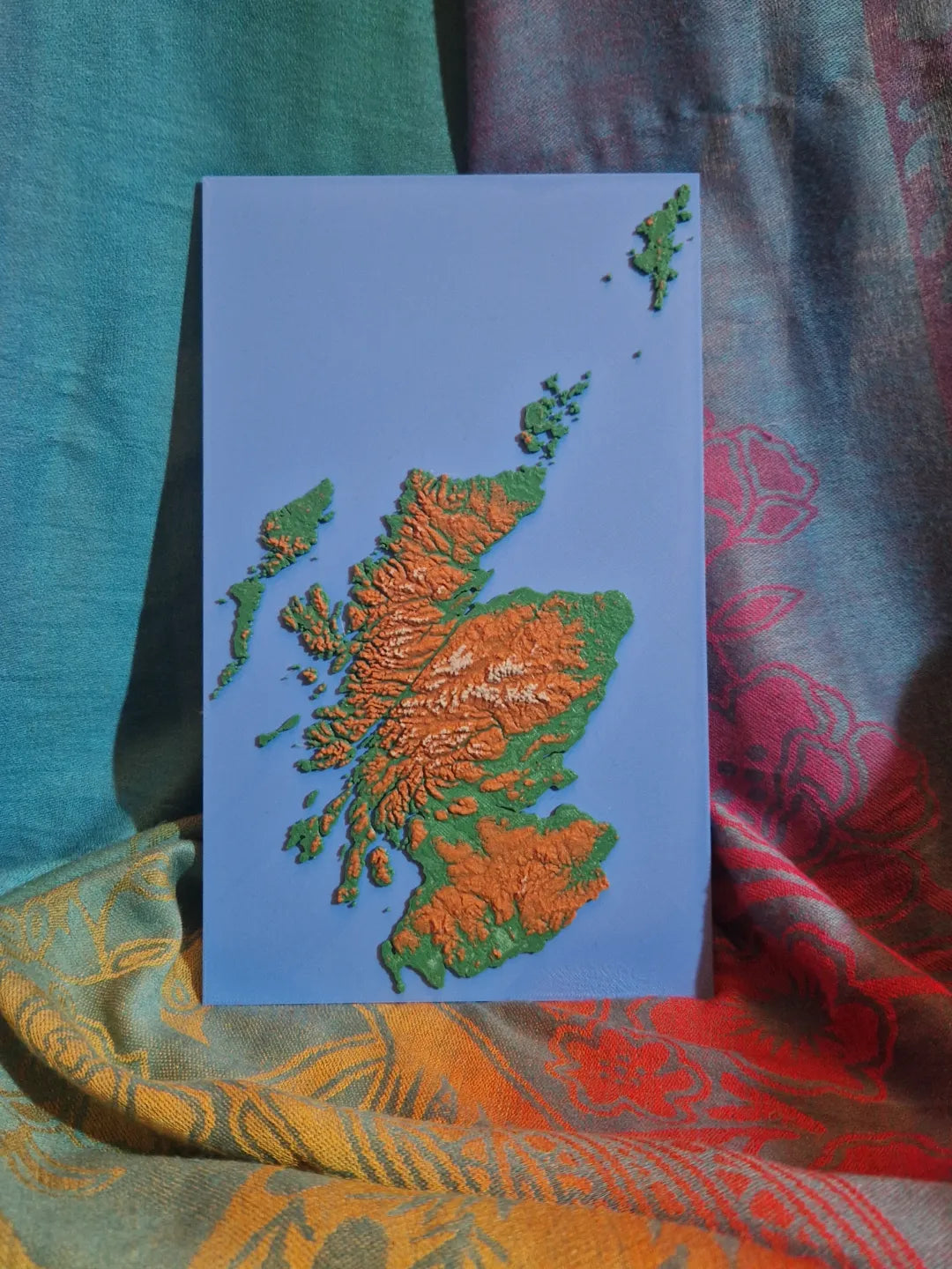 Carte topographique 3D de l'Écosse - Art Print