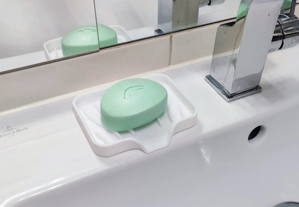 Porte-savon, séche-éponge avec égouttoir - Beauté Print