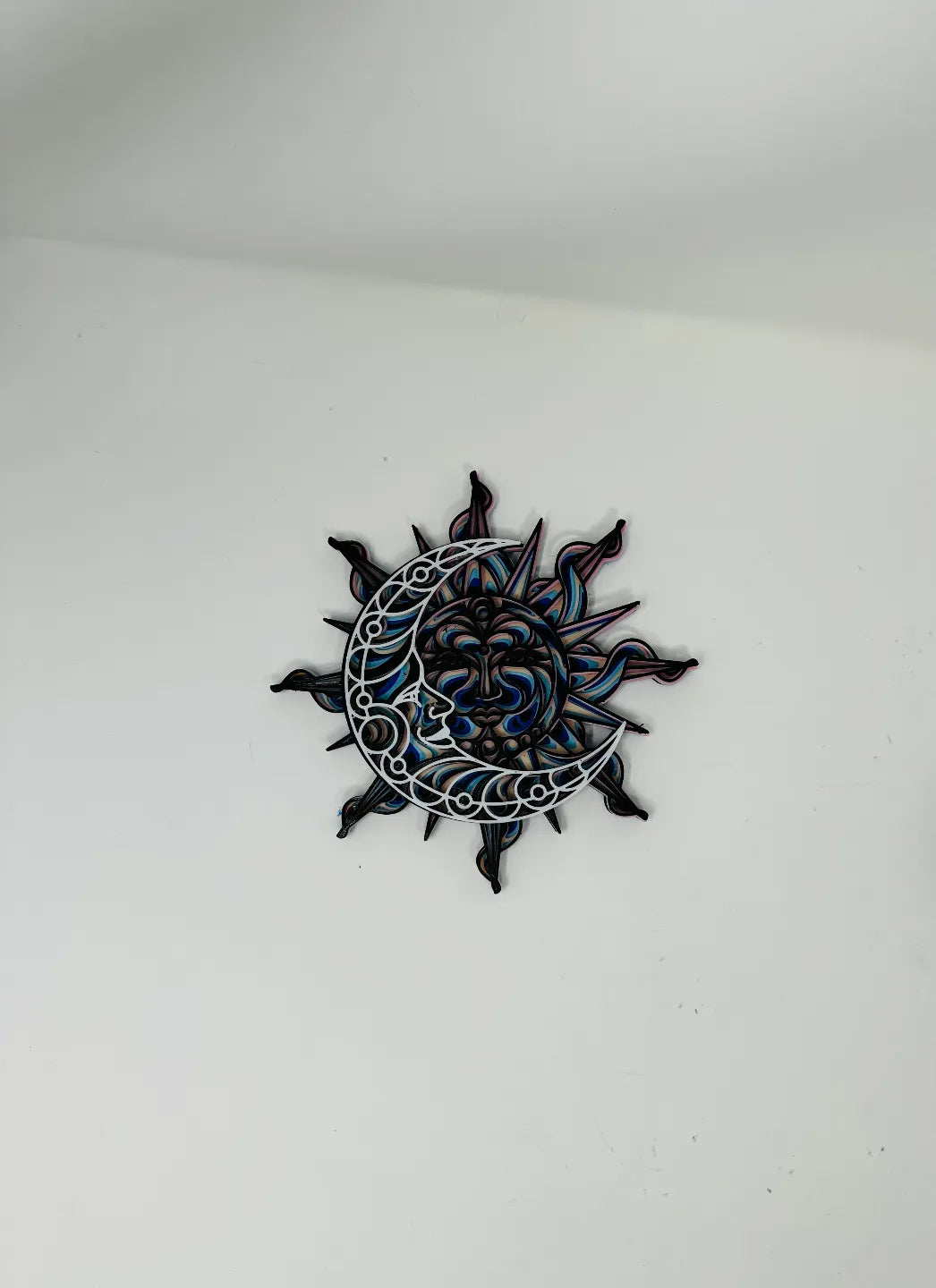 Mandala Lune et Soleil Art Mural 3D Art en Couches - Art Print