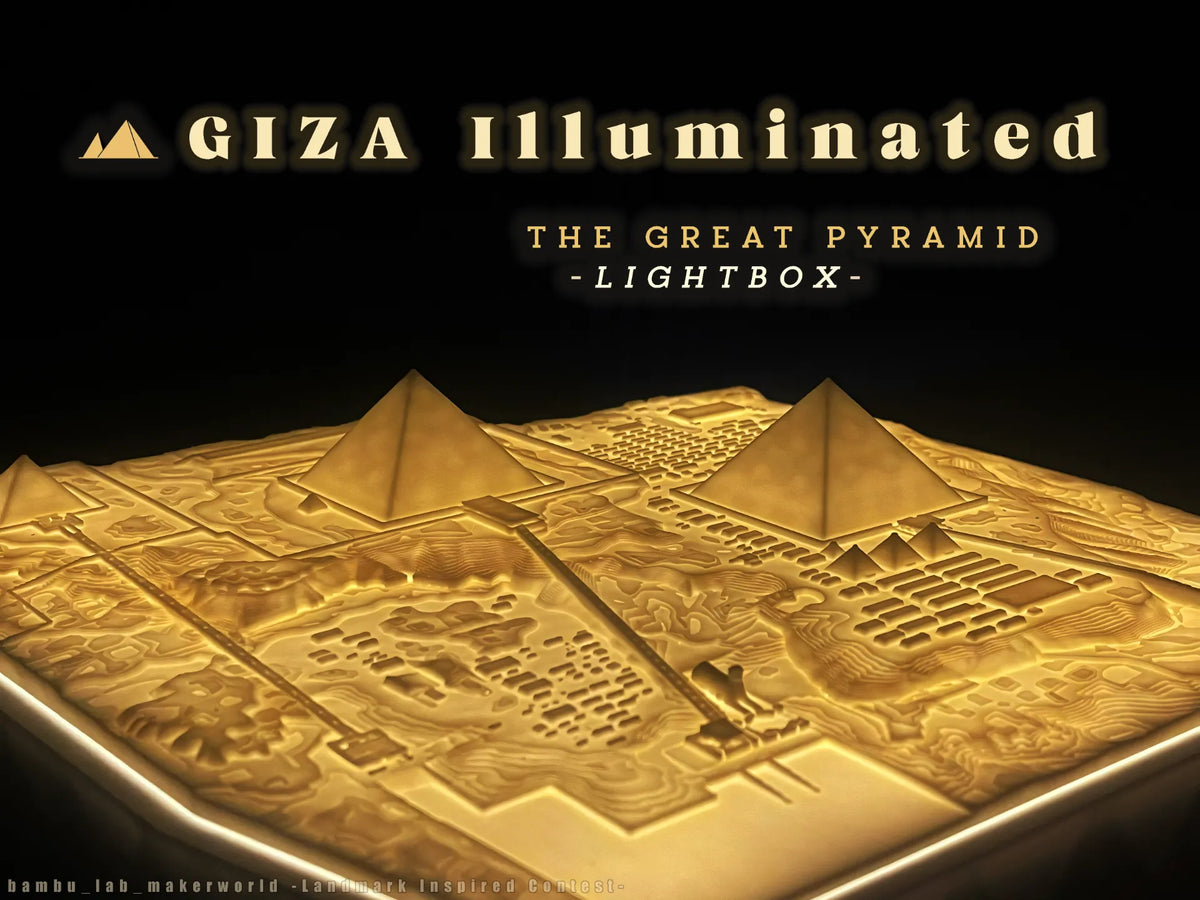 Gizeh Illuminée - La Grande Pyramide Lumineuse - Lumière Print